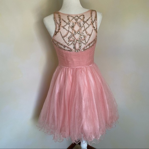 May Queen Embellished pink tulle prom dress Size 8 Crystal embellished prom - Picture 4 of 10